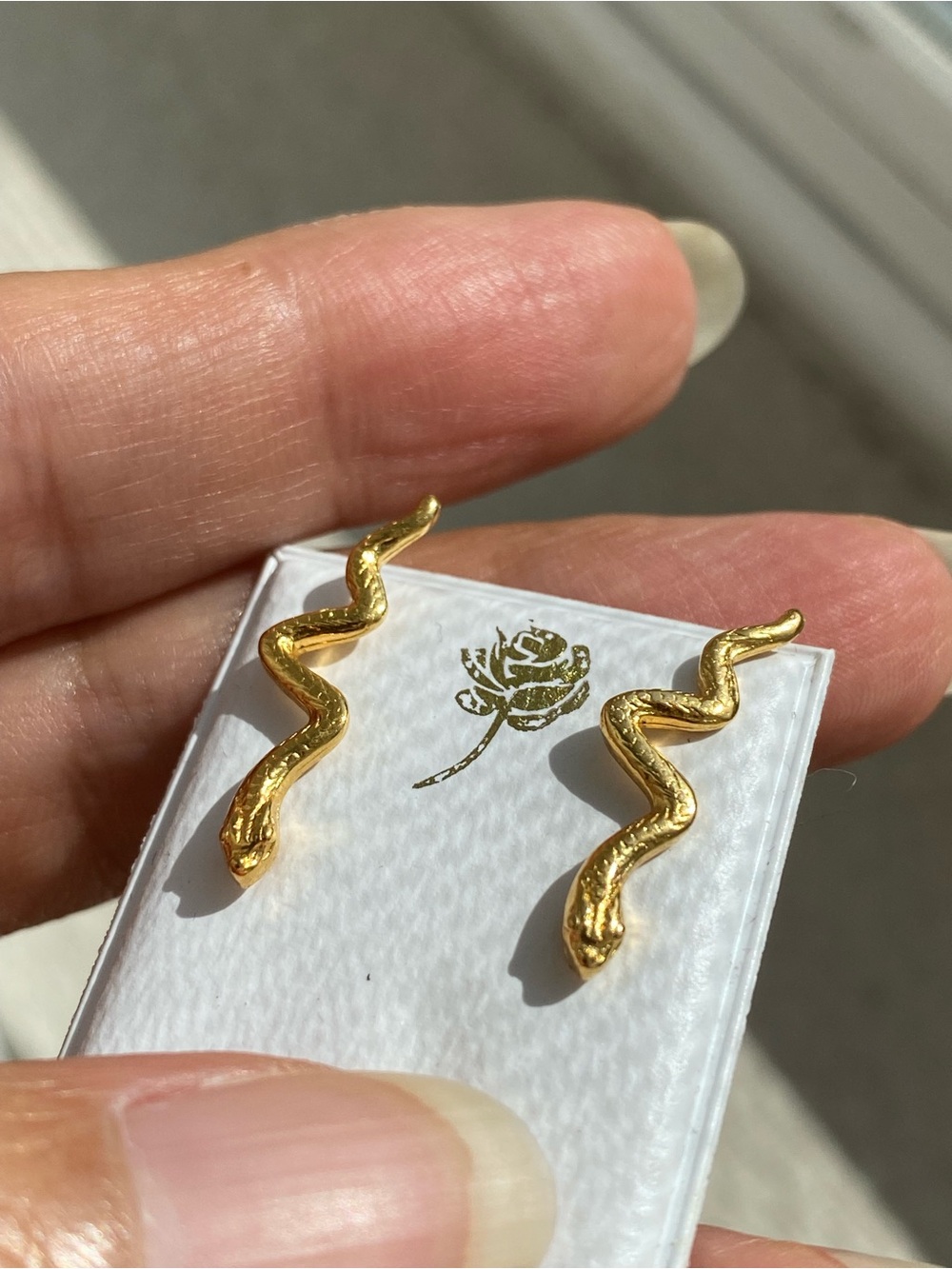 Gold plated Snake Earrings